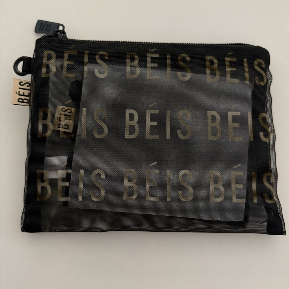 Beis Black and Gold Mesh Pouch, only 2